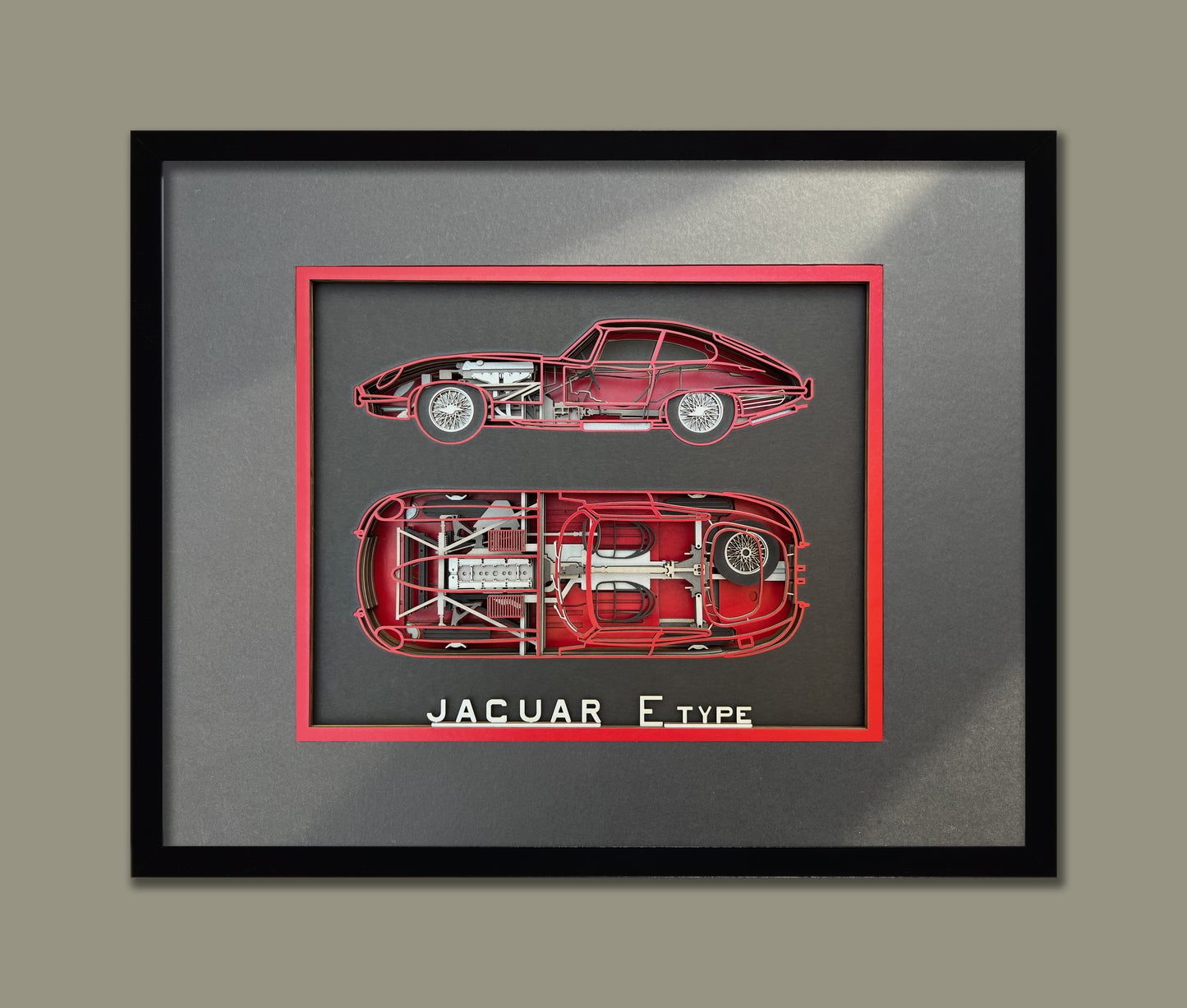 002 JAGUAR E-TYPE, multi layered picture