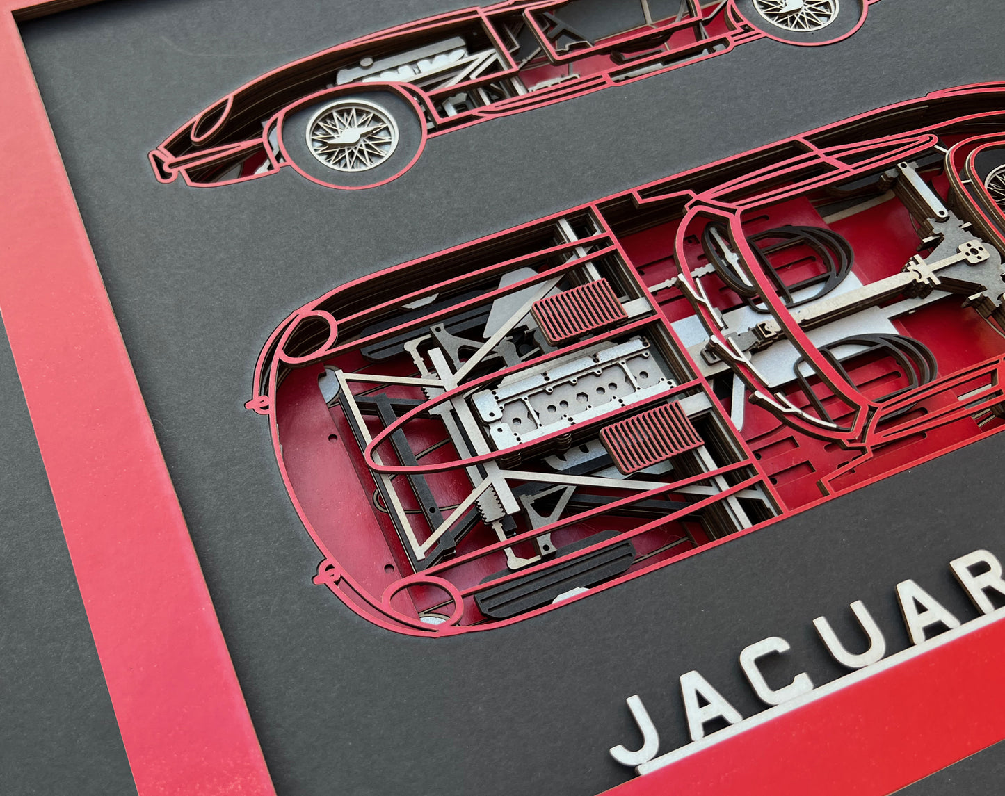 002 JAGUAR E-TYPE, multi layered picture