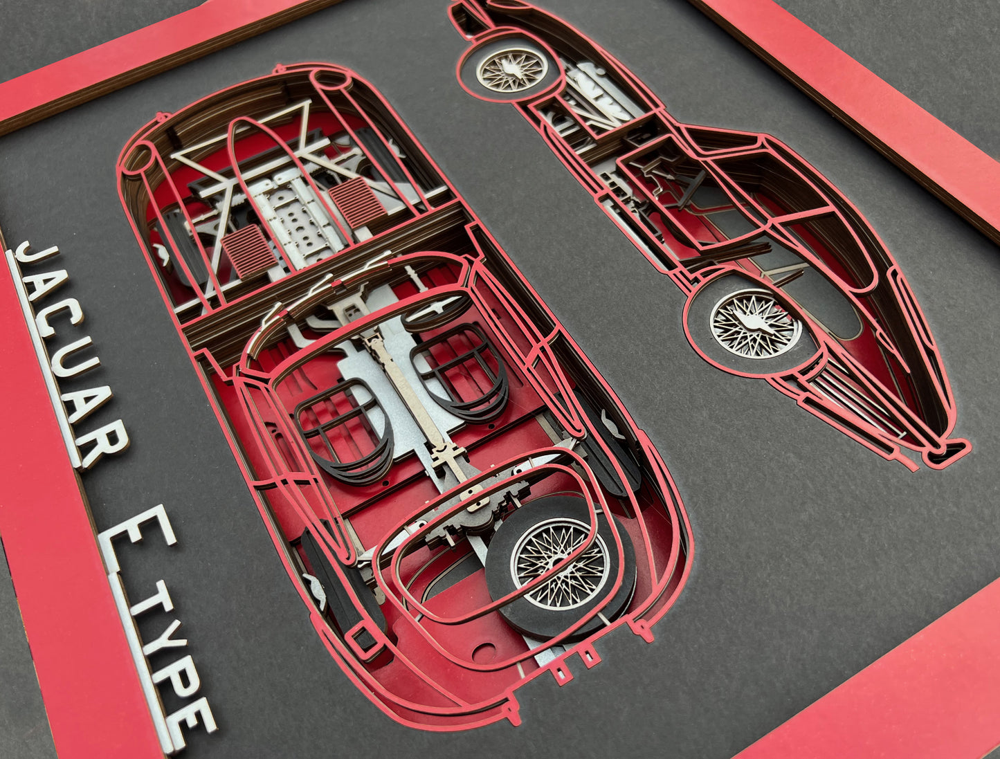 002 JAGUAR E-TYPE, multi layered picture