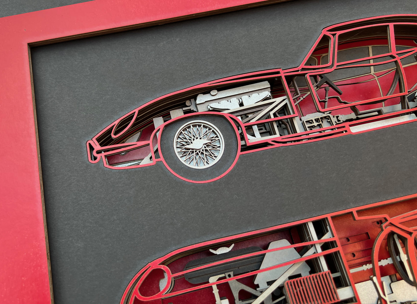 002 JAGUAR E-TYPE, multi layered picture