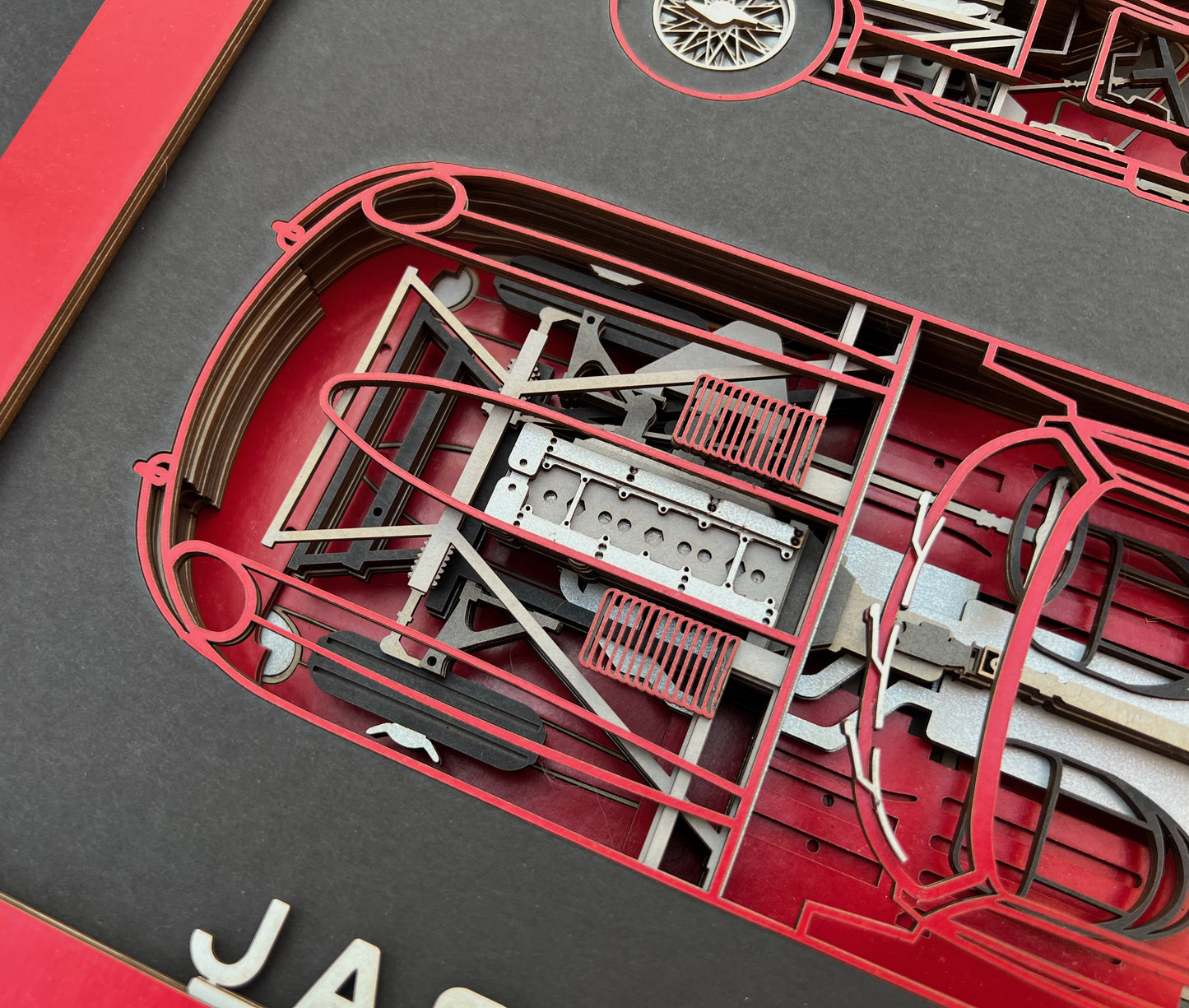 002 JAGUAR E-TYPE, multi layered picture